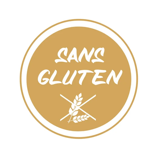 Gluten free label sign called sans gluten in french language