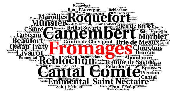 Fromages Français Concept Nuage Mot — Photo