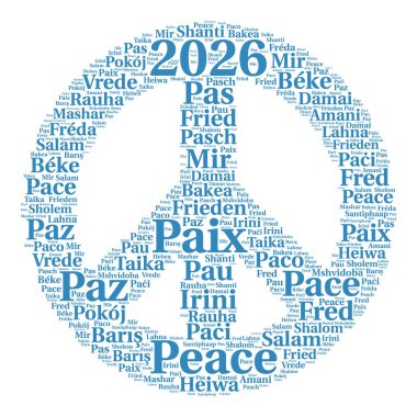Barış 2026 kelime bulutu farklı dillerde