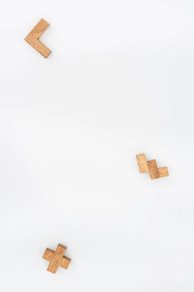 Wooden Puzzle Pieces Background — Stock Photo, Image