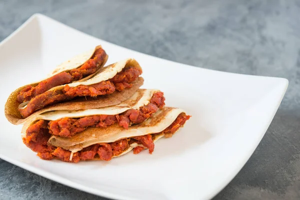 Sobrasada Crepe Typical Mallorca — Stock Photo, Image