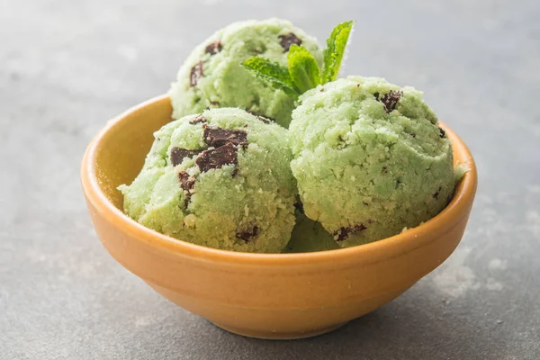 Crème Glacée Menthe Chocolat — Photo