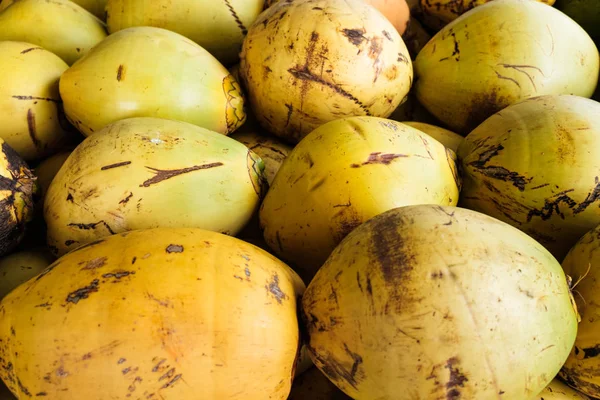 Haufen Frischer Reifer Kokosnüsse — Stockfoto