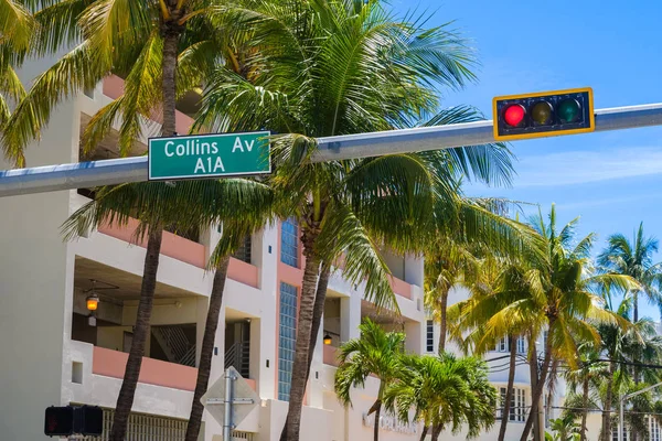 Miami Beach Stadsbilden Med Art Déco Arkitektur Och Palmer — Stockfoto