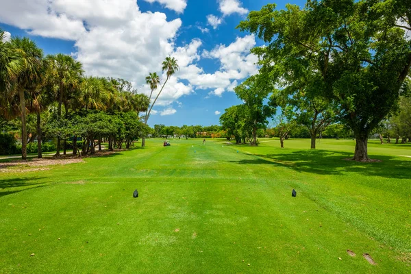 Südflorida Golfplatzlandschaft Von Der Abschlagbox Aus Gesehen — Stockfoto