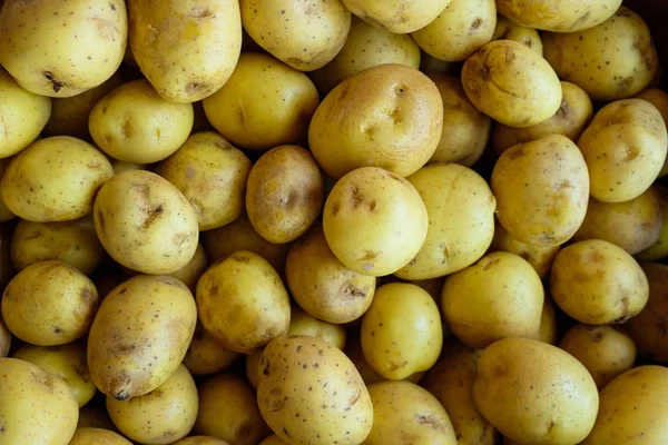 Kadar patates taze bir ürün bir kasa görünümü Kapat.