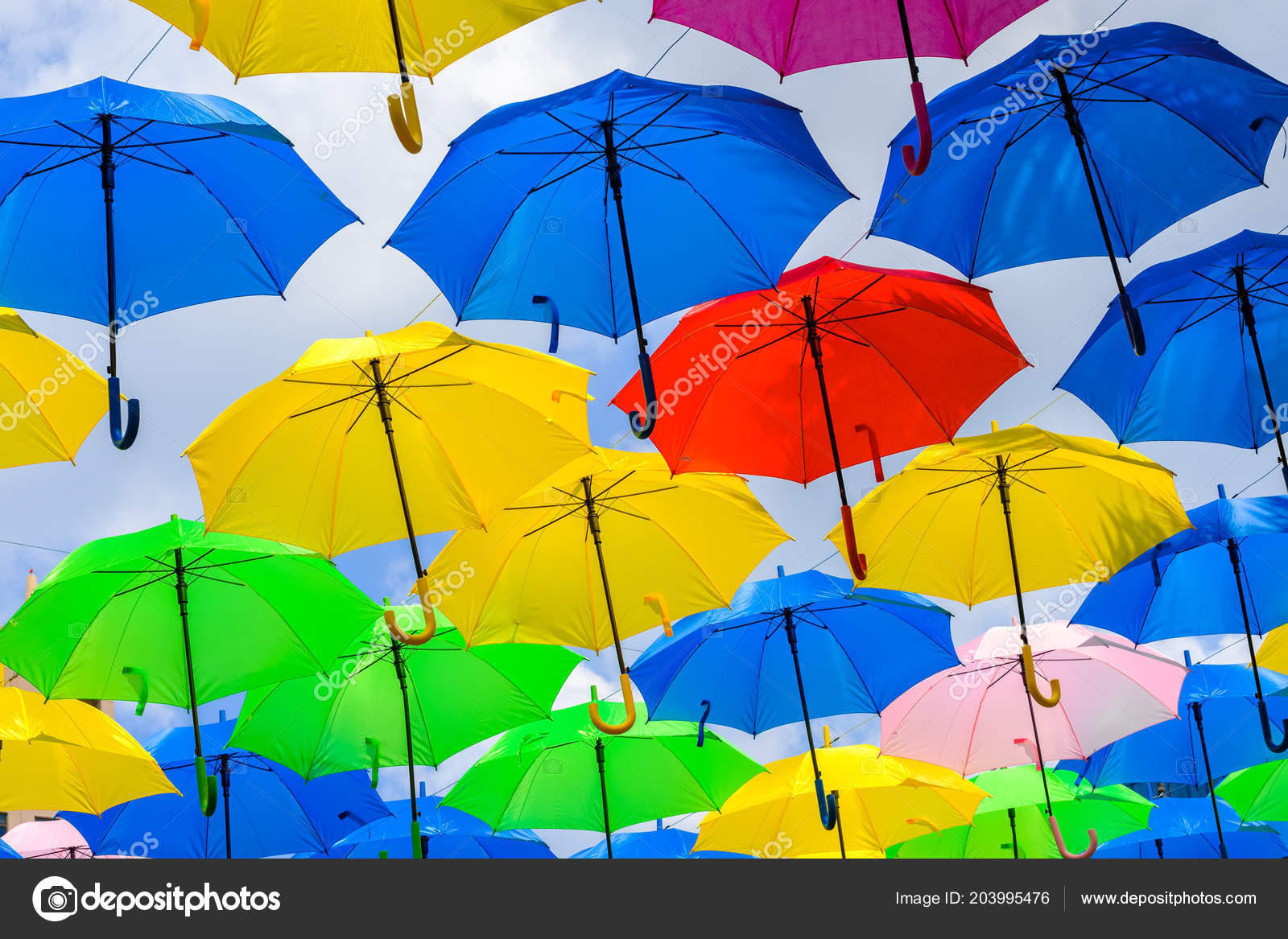 Beautiful Display Colorful Hanging Umbrellas Outdoor Plaza Miami Stock Photo Image By C Fotoluminate