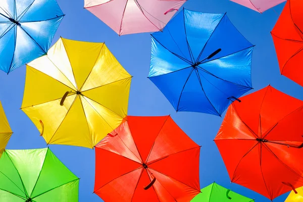 Красивая Демонстрация Красочных Зонтиков Открытой Площади Майами — стоковое фото