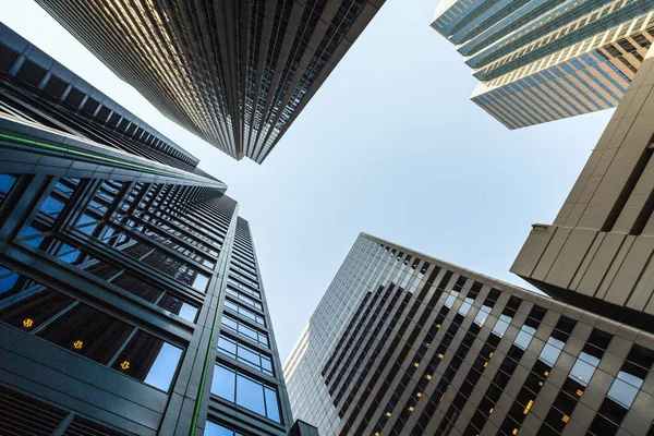 Vista Abstracta Del Cielo Rascacielos Modernos Centro Chicago — Foto de Stock