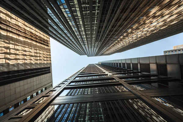 Vista Abstrata Dos Arranha Céus Modernos Centro Chicago — Fotografia de Stock