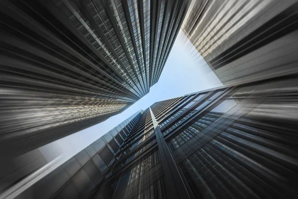 Skyward Abstract View Modern Skyscrapers Downtown Chicago Motion Blur Effect — Stock Photo, Image