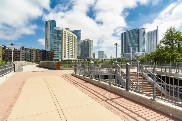 Austin Texas Abril 2016 Puente Peatonal Lamar Street Una Calle —  Fotos de Stock