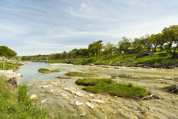 Rivière Blanco Beauté Naturelle Texas Hill Country Dans Petite Ville — Photo