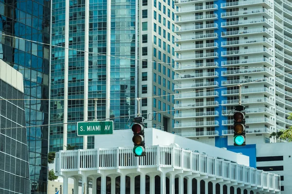 Stadsbilden Tecken Visa Det Populära Brickell Området Nära Downtown Miami — Stockfoto