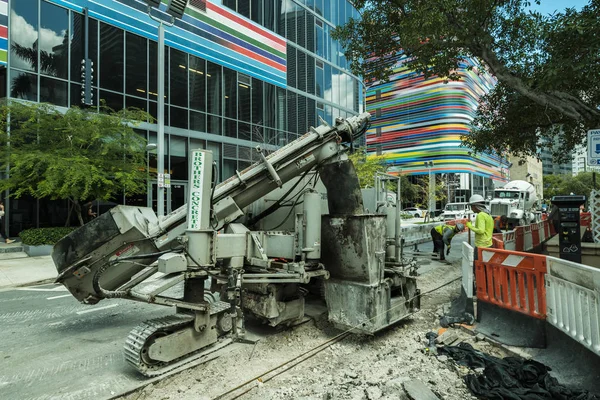 Miami Florida Usa Oktober 2018 Road Byggprojekt Pågår Området Populära — Stockfoto