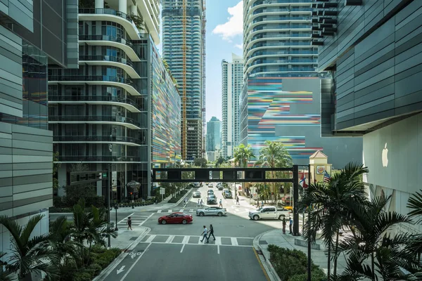 Miami Florida Października 2018 Brickell Centrum Jest Nowo Wybudowanym Centrum — Zdjęcie stockowe