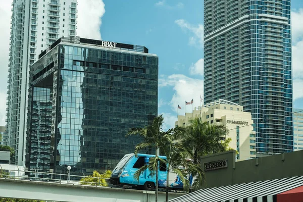 Miami Florida Października 2018 Cityscape Widok Obszaru Brickell Popularne Budynków — Zdjęcie stockowe