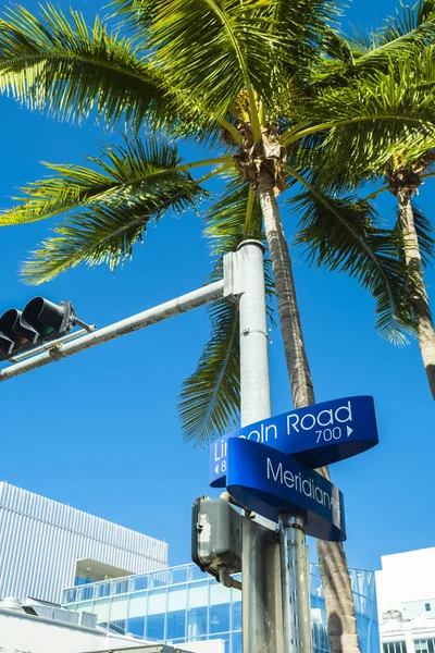 Miami Beach Cityscape Sign View Popular Lincoln Road Mall — Stock Photo, Image
