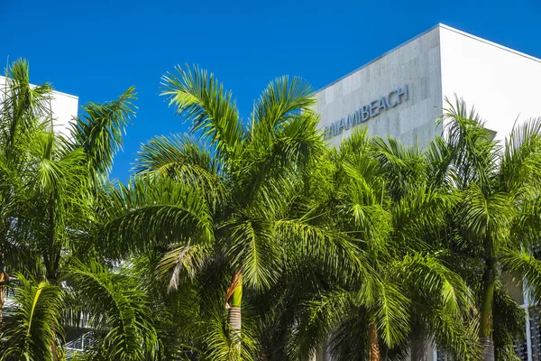 Miami Beach Vista Sinal Cityscape Longo Popular Lincoln Road Mall — Fotografia de Stock