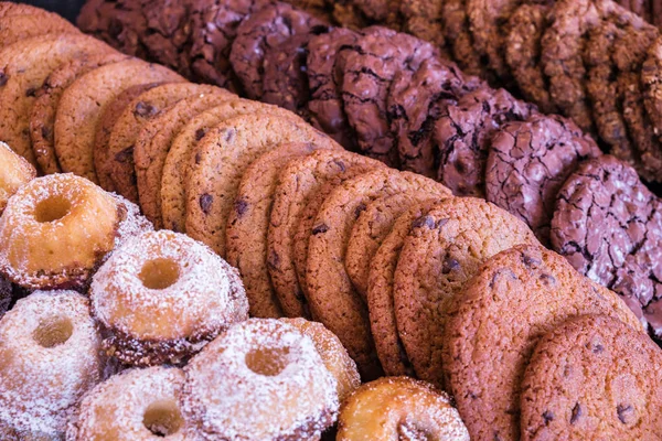 Doces Gourmet Recém Assados Biscoitos Uma Padaria — Fotografia de Stock