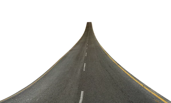 Асфальтовая Дорога Изолирована Белом Фоне — стоковое фото