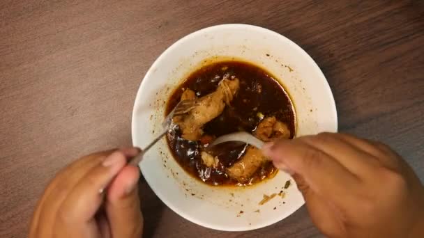 Thai Street Food Fideos Pollo — Vídeos de Stock