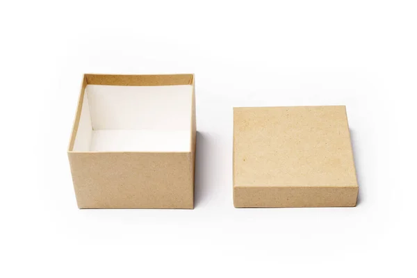 Craft box isolated on white with copy space — Stock Photo, Image