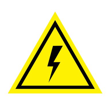 Tehlike uyarı işareti. Elektrik. Kullanabilmeniz için bir afiş, el ilanı, etiket, Web sitesi için.