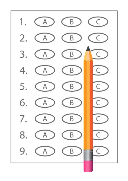 Vektorbild Papier Mit Bleistift Für Tests Prüfungen — Stockvektor