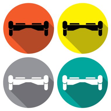 Vektör simgeler. Segway iz. Düz bir tasarımda rozet. Web kavramı ve mobil cihazlar için.