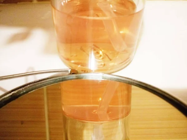 Liquid yellow soap in a jar