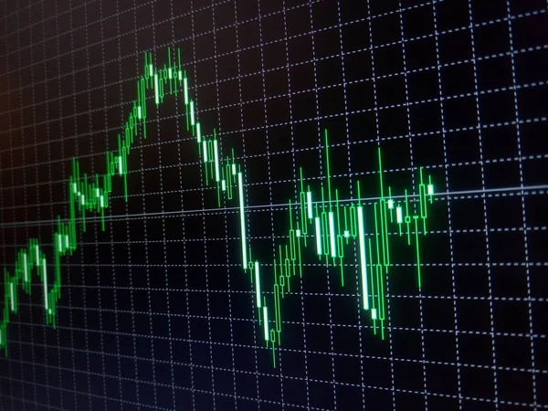 Gráfico Financeiro Banco Fundo Escuro — Fotografia de Stock