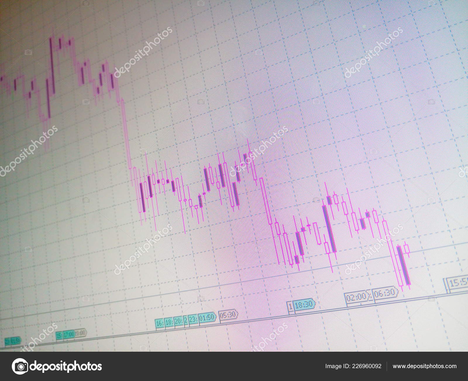 Pink Currency Candles Forex Finance Business Money Stock Photo - 