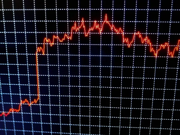 Bitcoin forex cryptocurrency line chart on black background