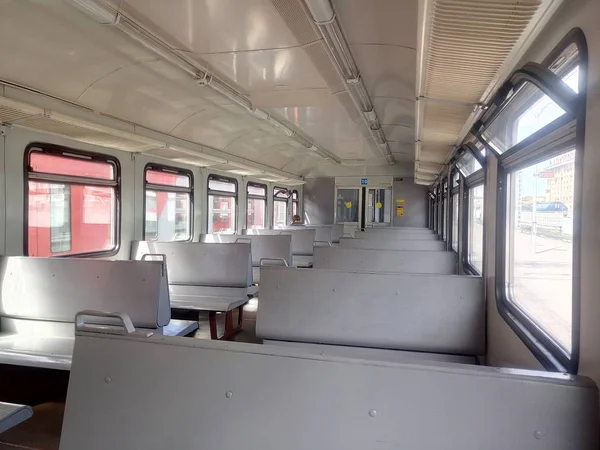 the interior of the Russian car inside the train