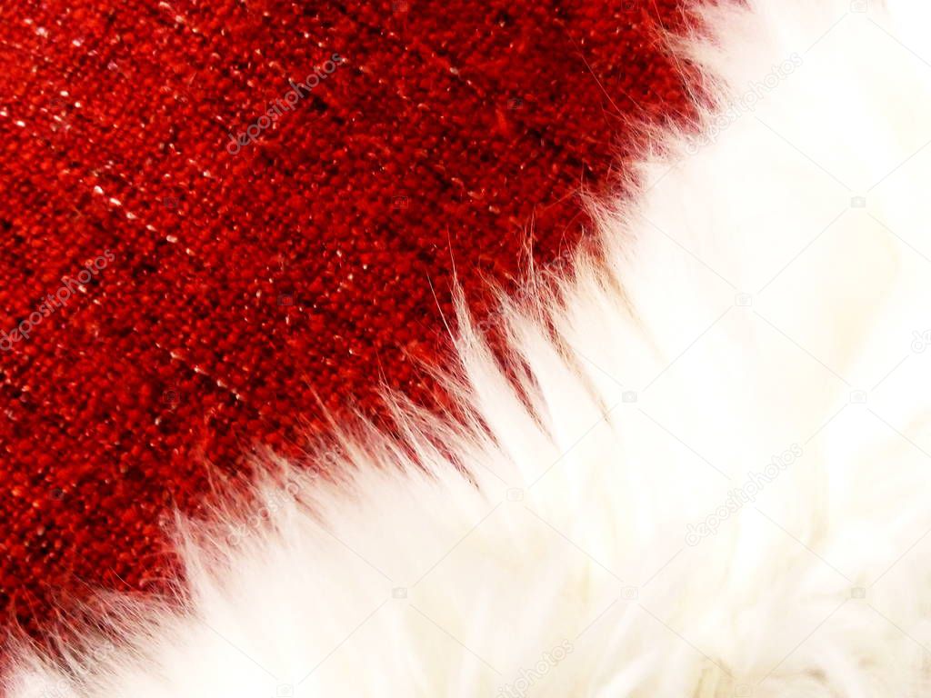 texture of white cat fur on a red background