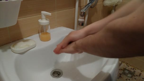 Korrekt Handtvätt Coronaviruspandemin Hygien Hemmet — Stockvideo