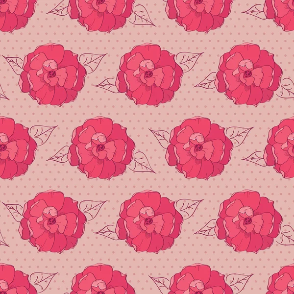 Modèle sans couture avec des fleurs de printemps dessinées à la main — Image vectorielle