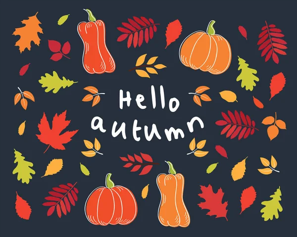 Ciao autunno. — Vettoriale Stock