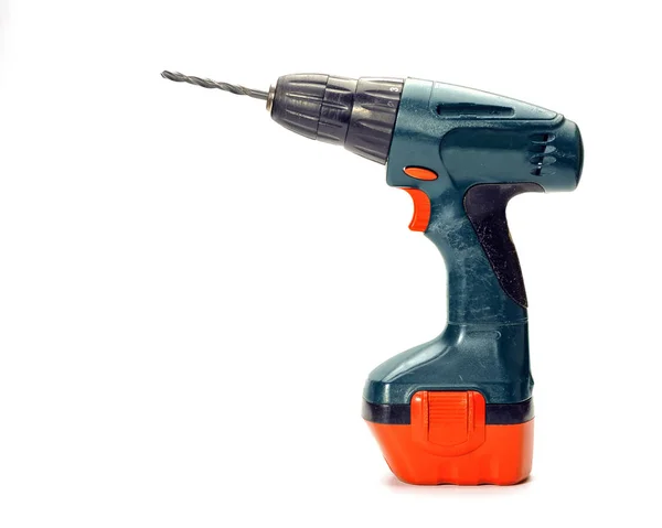 Screwdriver Drill White Background — Stock Photo, Image