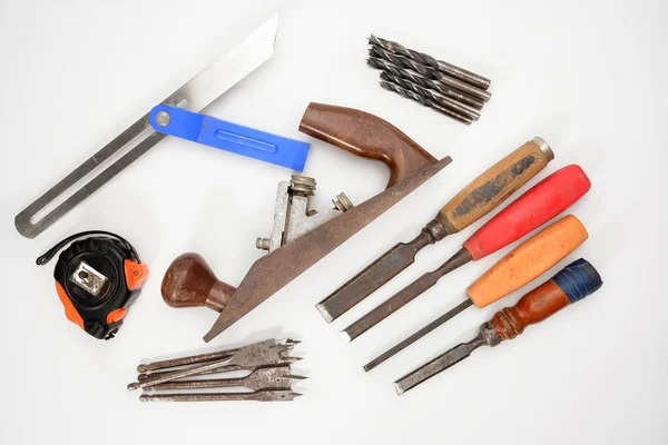 Carpenter Tools White — Stock Photo, Image