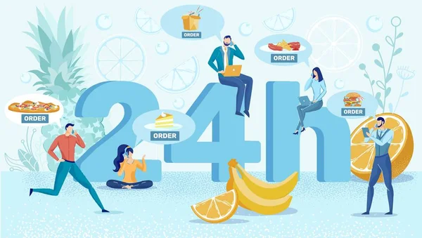 People Sitting Number Ordering Food Dinner Lunch Man Woman Talking Stock Illustration