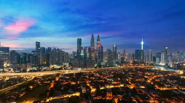 Kuala Lumpur Stadsgezicht Panoramisch Uitzicht Van Skyline Van Kuala Lumpur — Stockfoto