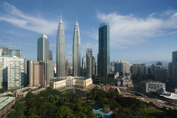 Kuala Lumpur Ciudad Skyline Rascacielos Edificio Distrito Negocios Centro Kuala — Foto de Stock