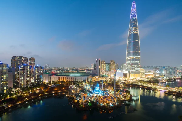 Южная Корея Панораму Сеула Ночное Время Лучший Вид Южной Кореи — стоковое фото