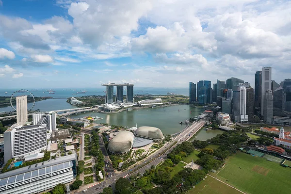Veduta Aerea Del Quartiere Degli Affari Singapore Della Città Con — Foto Stock
