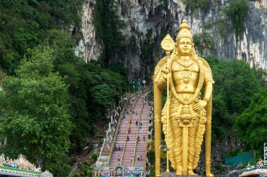 Hindu tanrısı Muragan Batu, heykeli mağaralar, Kuala Lumpur, Malaysi
