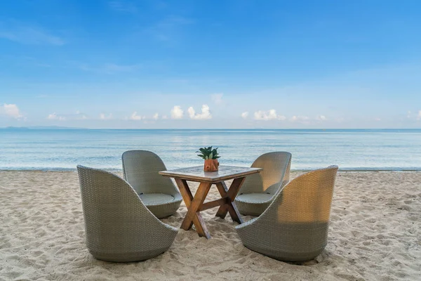 Strandkörbe Strandrestaurant Auf Der Sommerinsel Phuket Thailand Sommer Reise Urlaub — Stockfoto