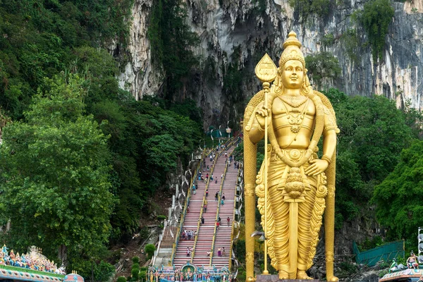 Estatua Del Dios Hindú Muragan Las Cuevas Batu Kuala Lumpur —  Fotos de Stock