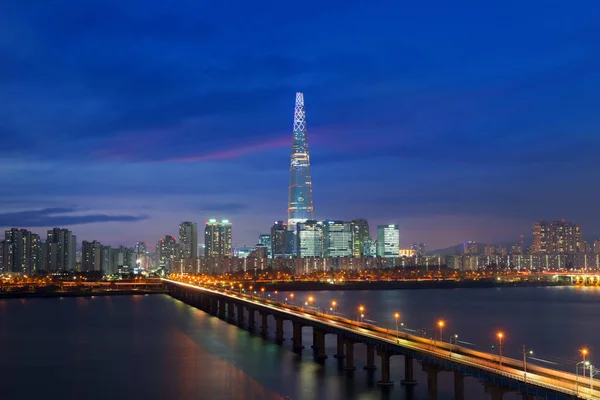 South Korea Skyline Seoul Best View South Korea Lotte World — Stock Photo, Image